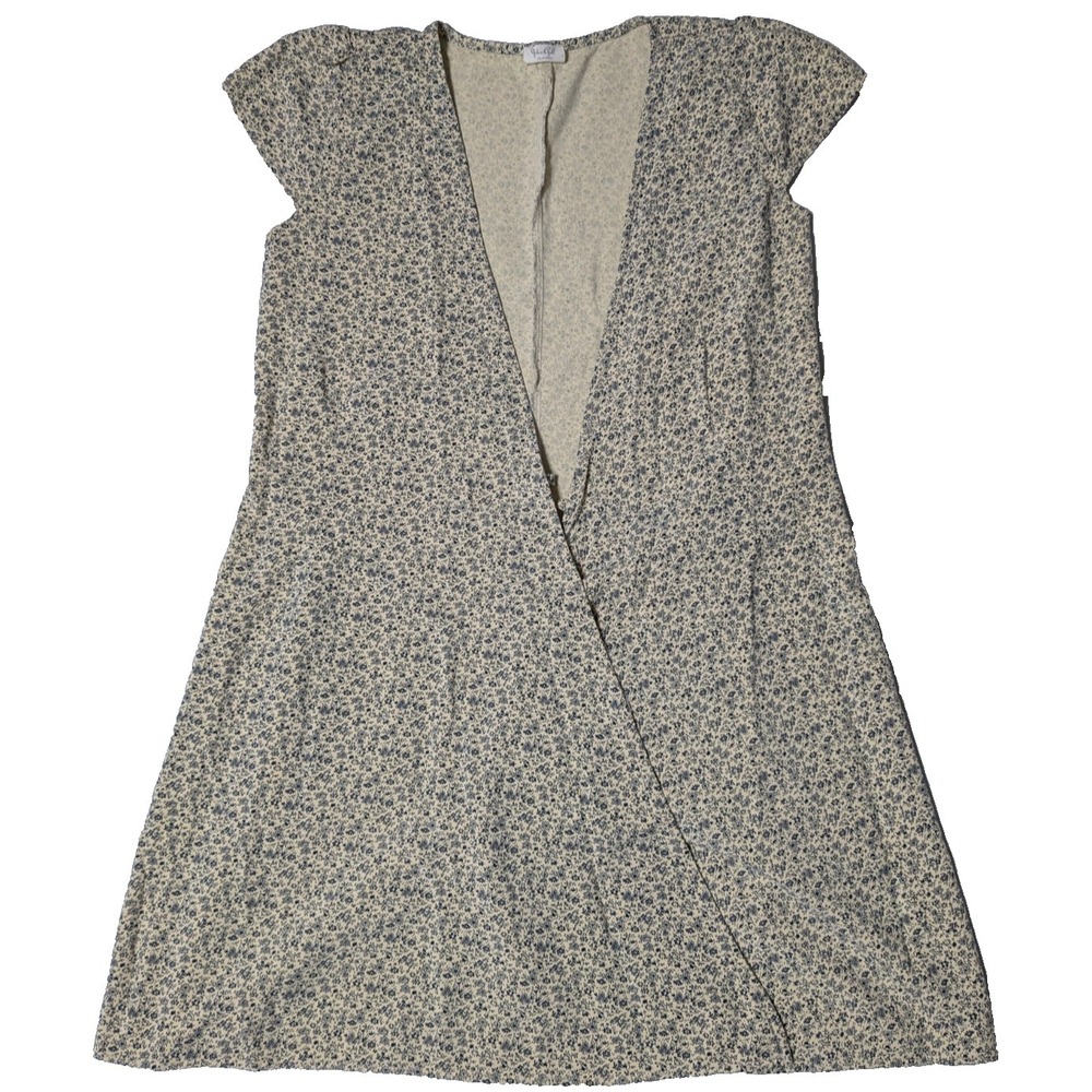 JOHN‎ GALT BRANDY MELVILLE Women One Size Tan Viscose Blue Floral Wrap Dress